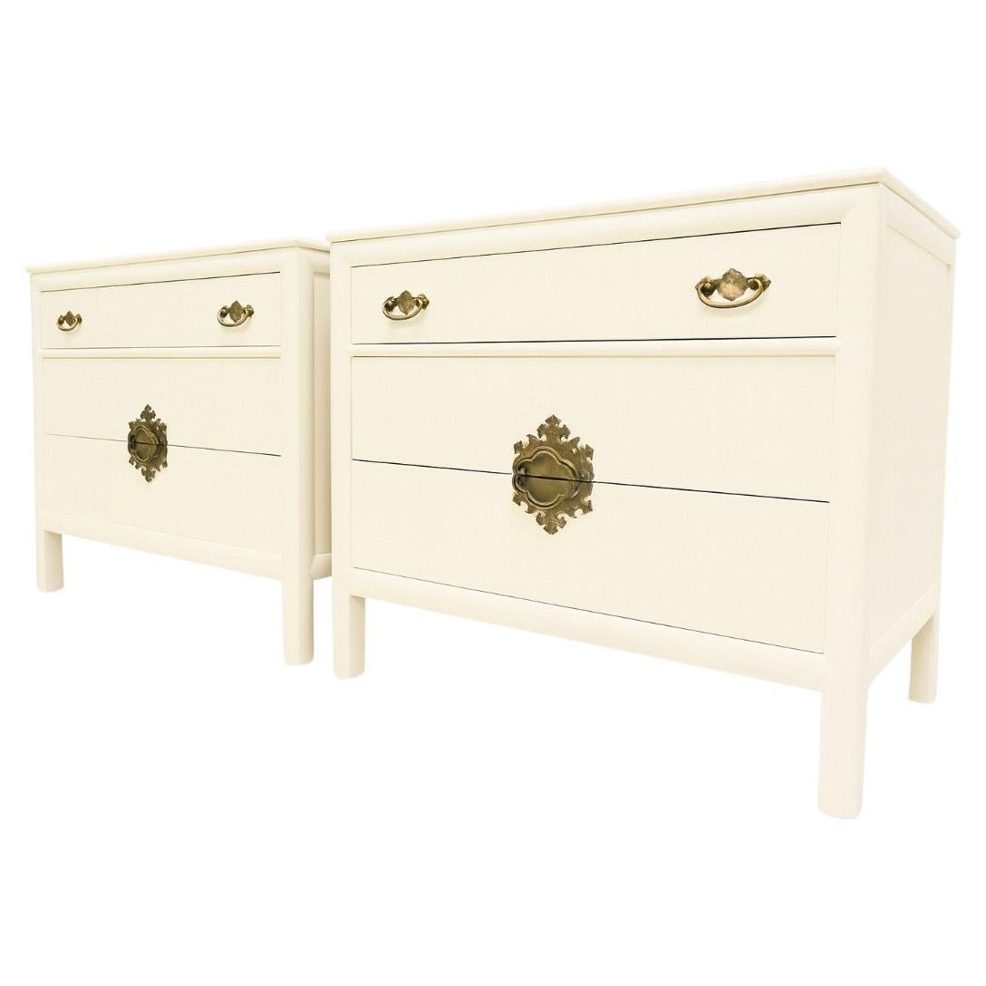 Elegant Restored Pair of Vintage Asian Modern Commodes by Ray Sabota, c 1970 For Sale