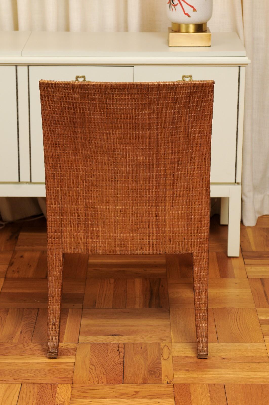 Elegant Restored Set of 10 Cane Dining Chairs by McGuire For Sale 6