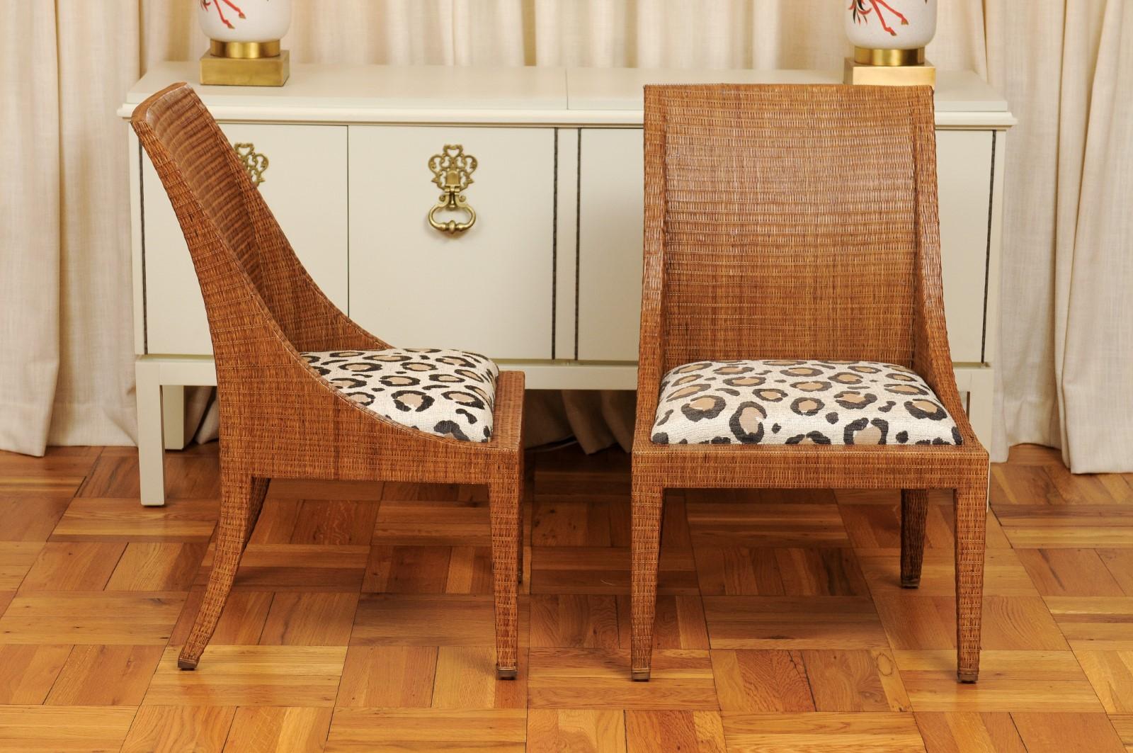 Elegantes restauriertes Set von 10 Rohrstühlen Jacques Garcia für McGuire im Angebot 2