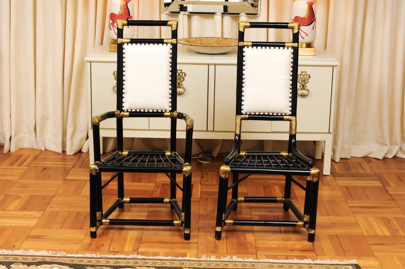Regal Set of 12 Egyptian Revival Throne Dining Chairs by Henry Olko, circa 1955 For Sale 11