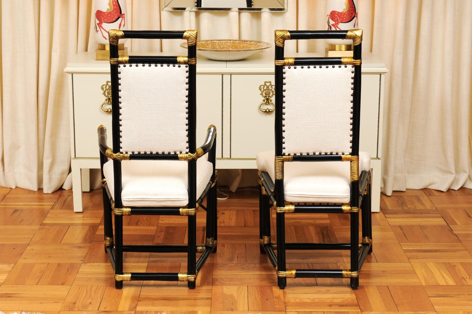 Regal Set of 12 Egyptian Revival Throne Dining Chairs by Henry Olko, circa 1955 For Sale 1