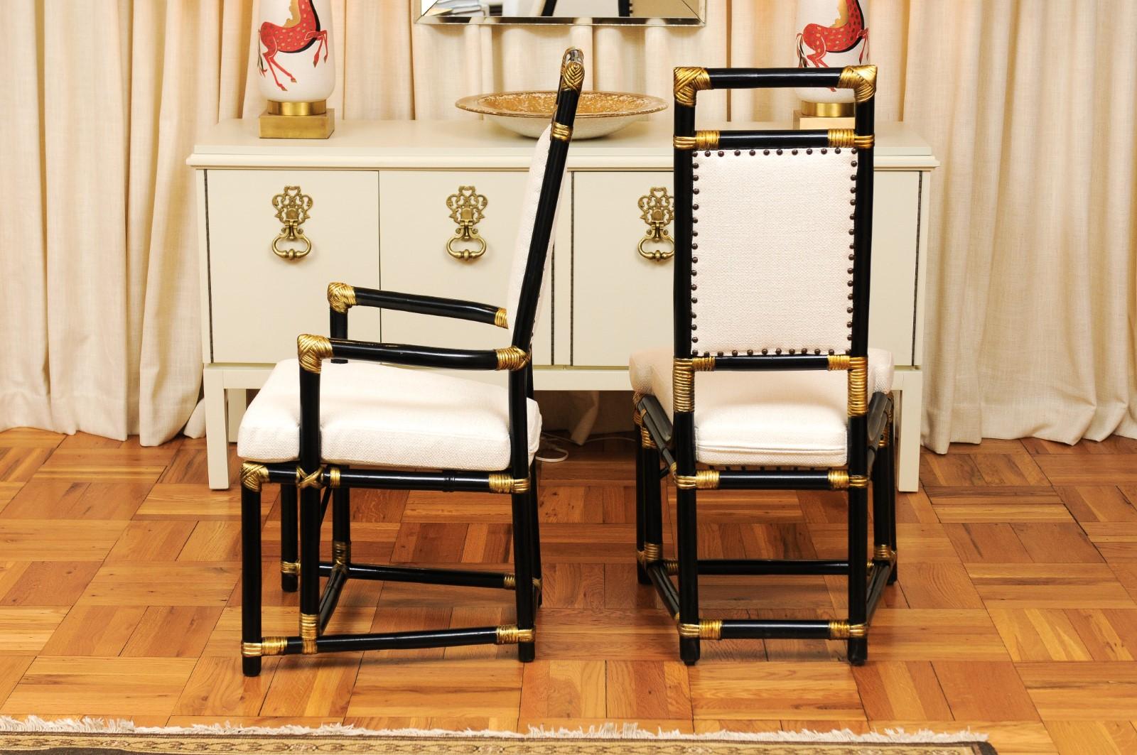 Élégant ensemble restauré de 8 chaises de salle à manger trône par Henry Olko:: vers 1955 en vente 3