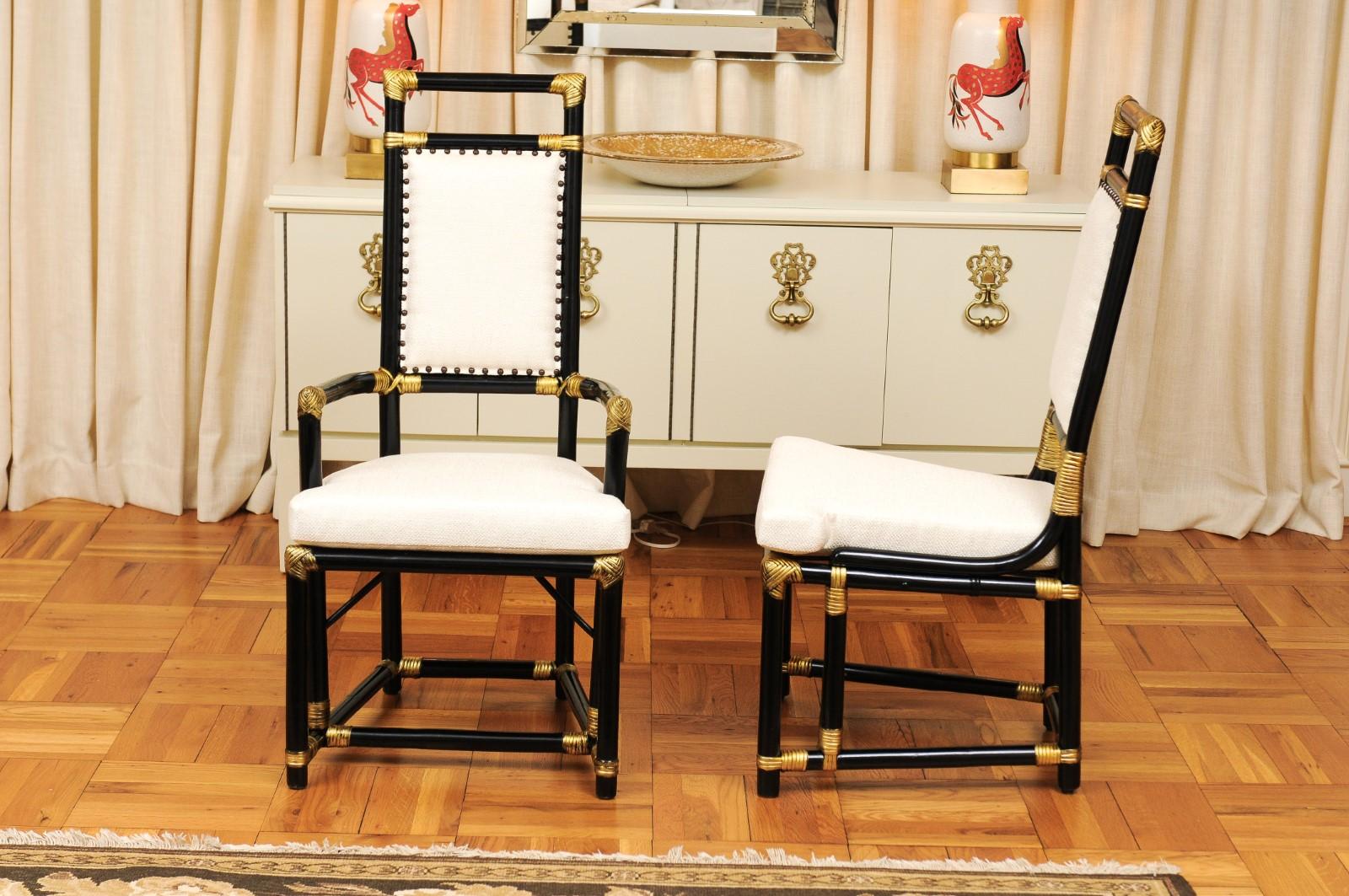 Élégant ensemble restauré de 8 chaises de salle à manger trône par Henry Olko:: vers 1955 en vente 5