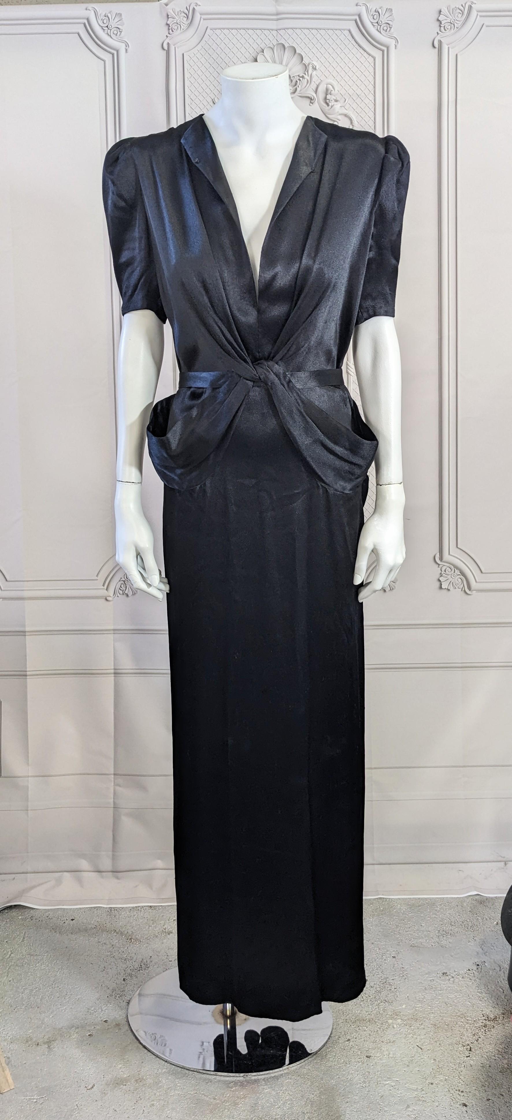 Elegantes Retro-Satin-Glamour-Kleid im Angebot 7