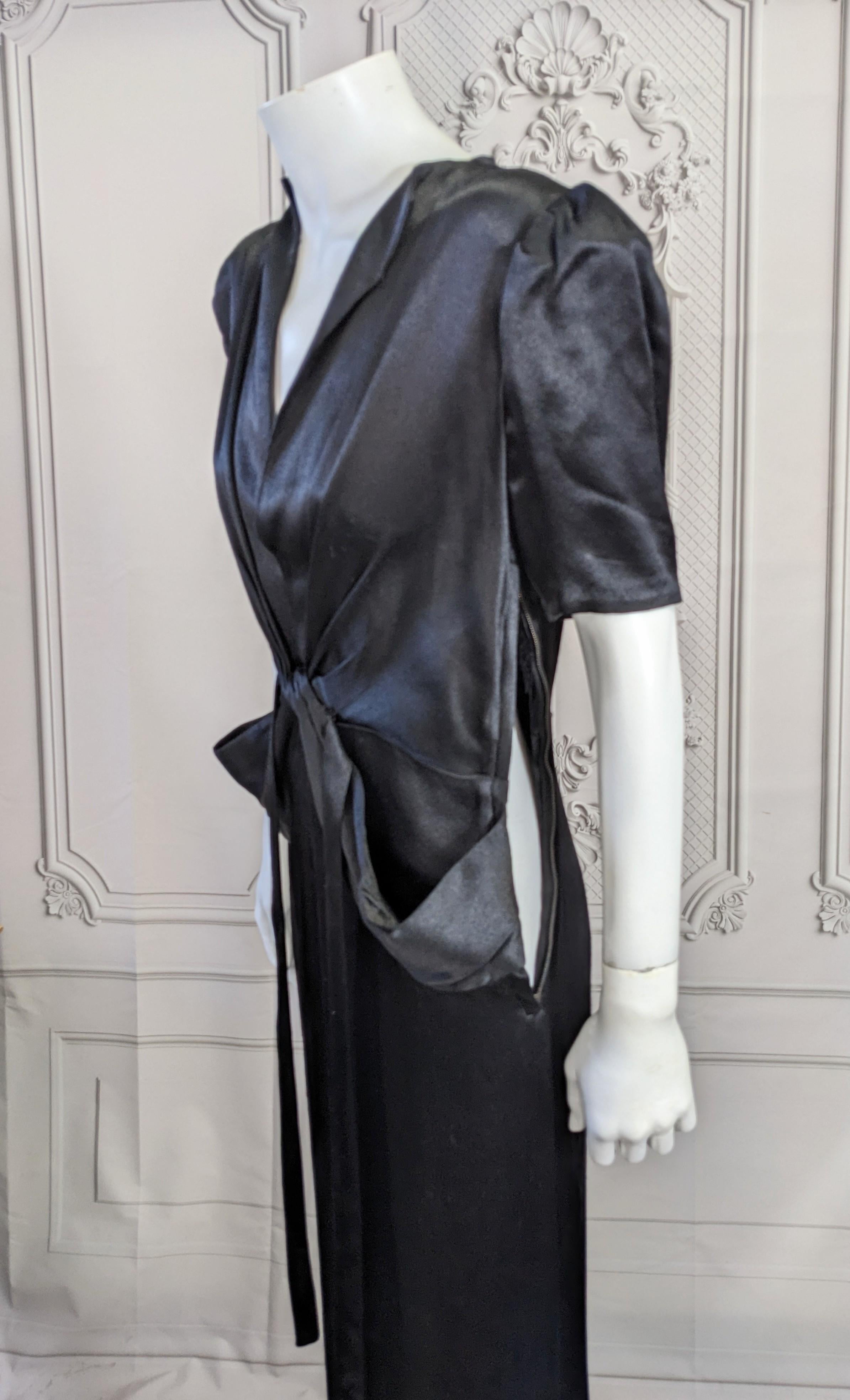 Elegant Retro Satin Glamour Gown In Good Condition For Sale In New York, NY