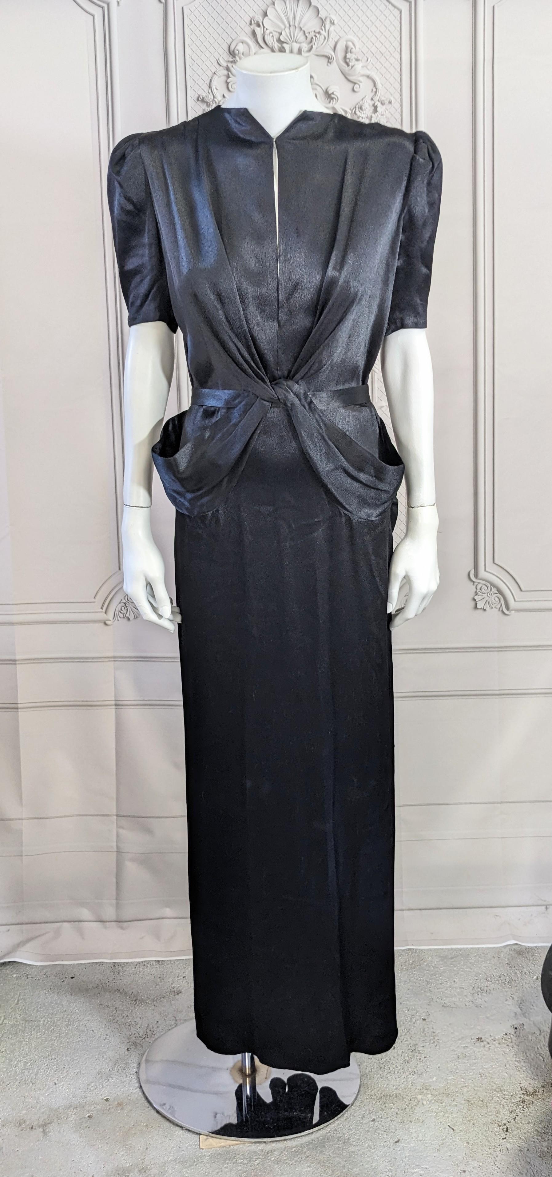 Elegant Retro Satin Glamour Gown For Sale 2