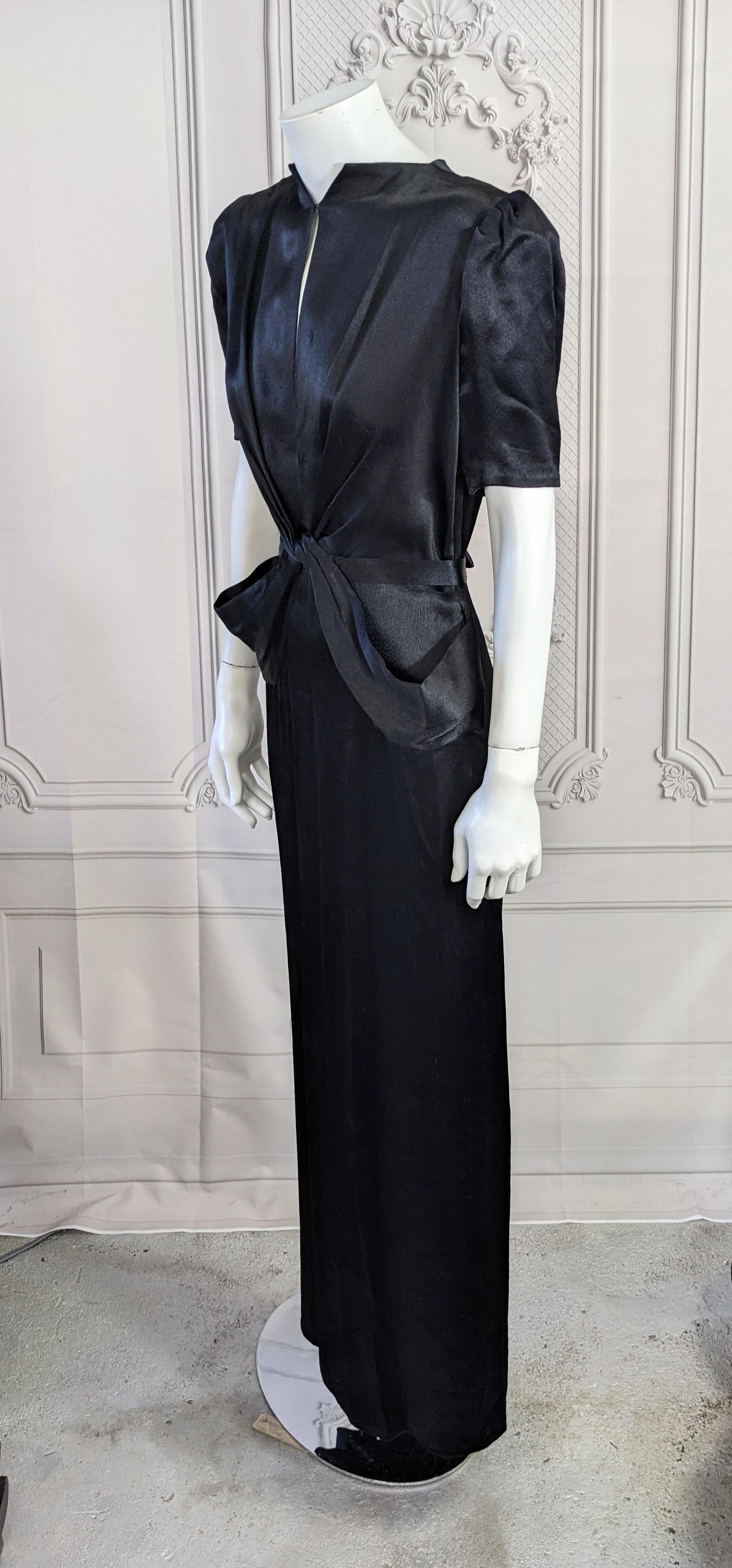 Elegantes Retro-Satin-Glamour-Kleid im Angebot 3