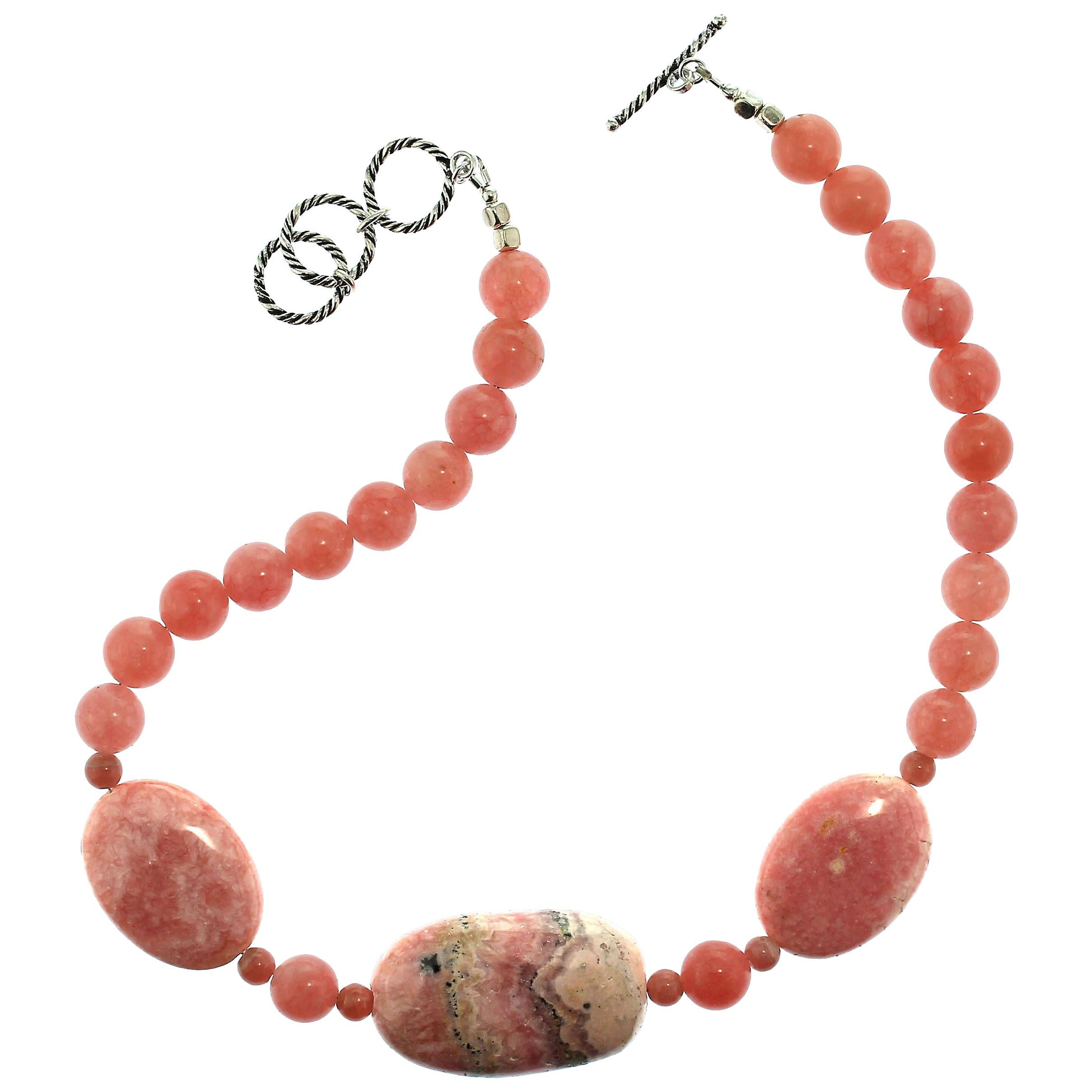 rhodochrosite bead necklace