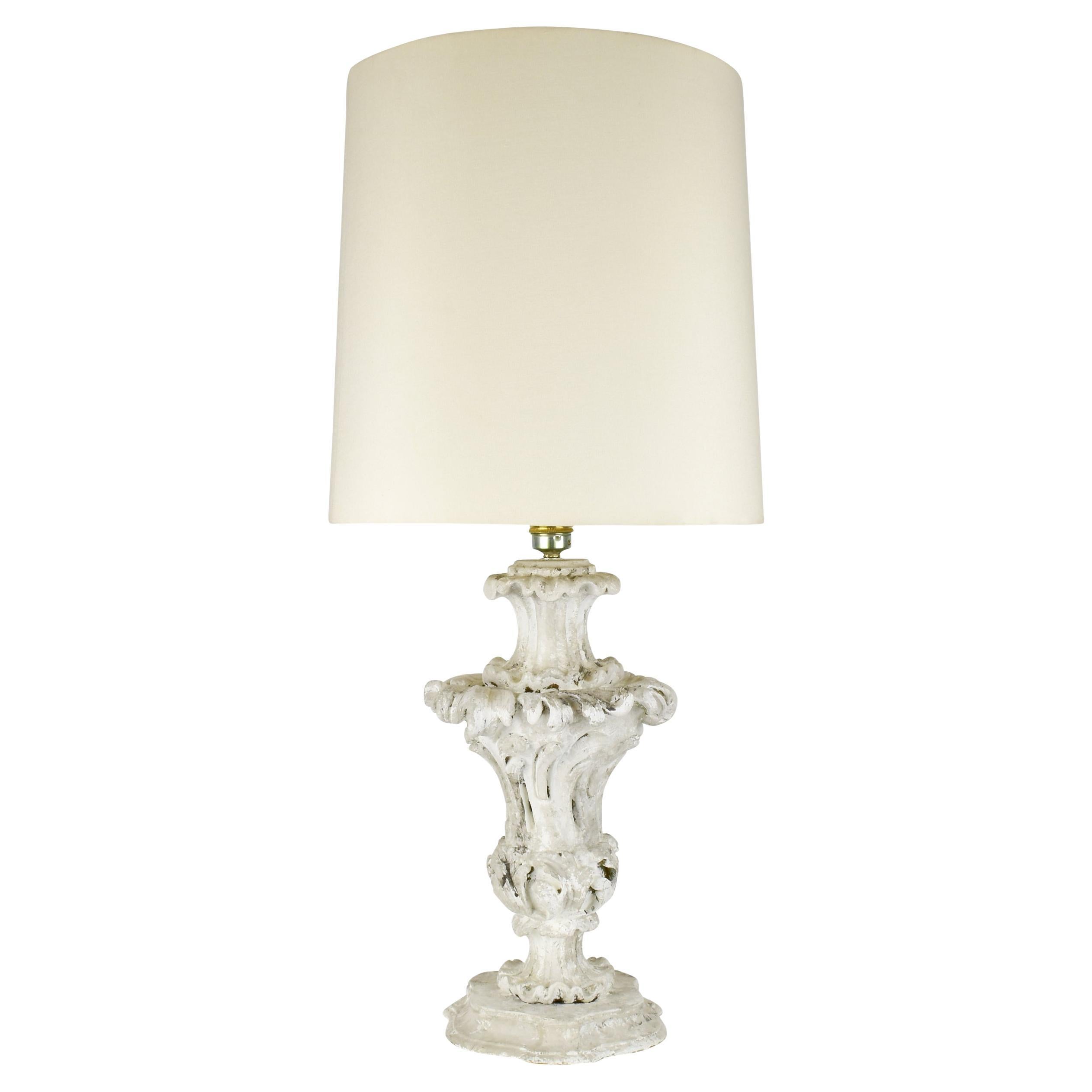 Elegant Rocaille Plaster Table Lamp in Serge Roche Style for Timeless Interiors