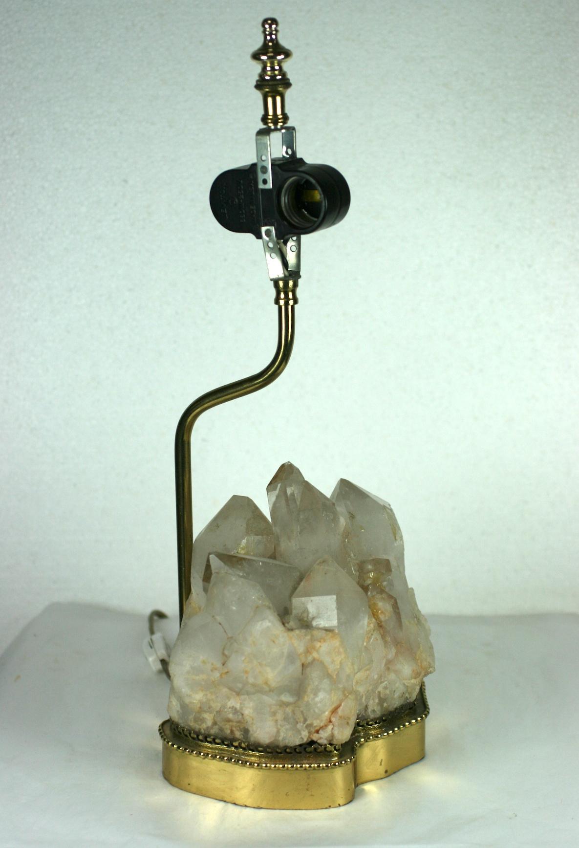Hollywood Regency Elegant Rock Crystal Quartz Lamp