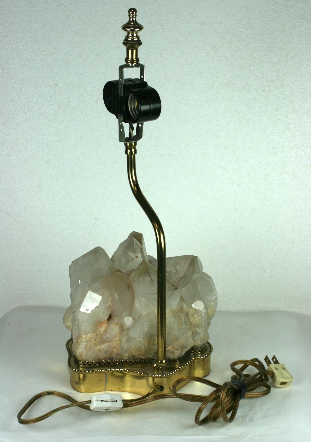 North American Elegant Rock Crystal Quartz Lamp
