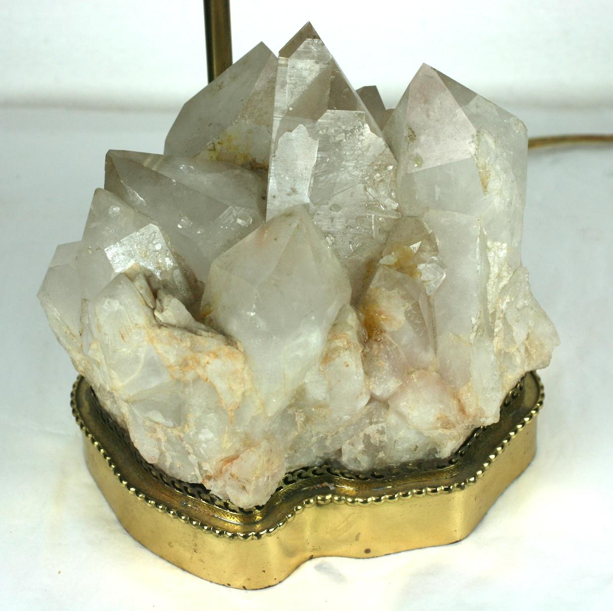 Mid-20th Century Elegant Rock Crystal Quartz Lamp