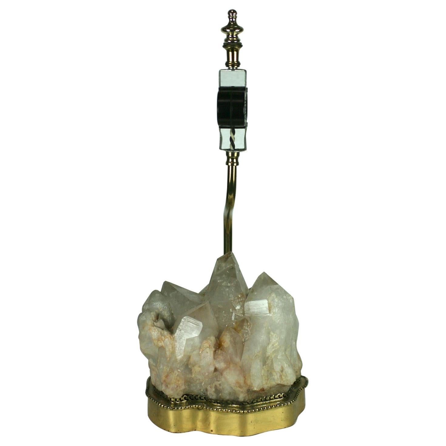 Elegant Rock Crystal Quartz Lamp