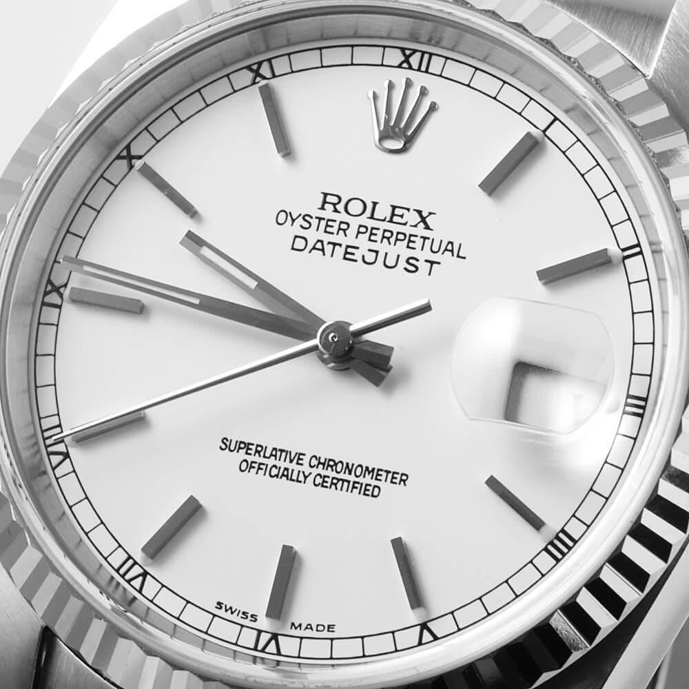 Elegant Rolex Datejust 16234 White Dial Bar Markers, F Serial Men's Watch 2