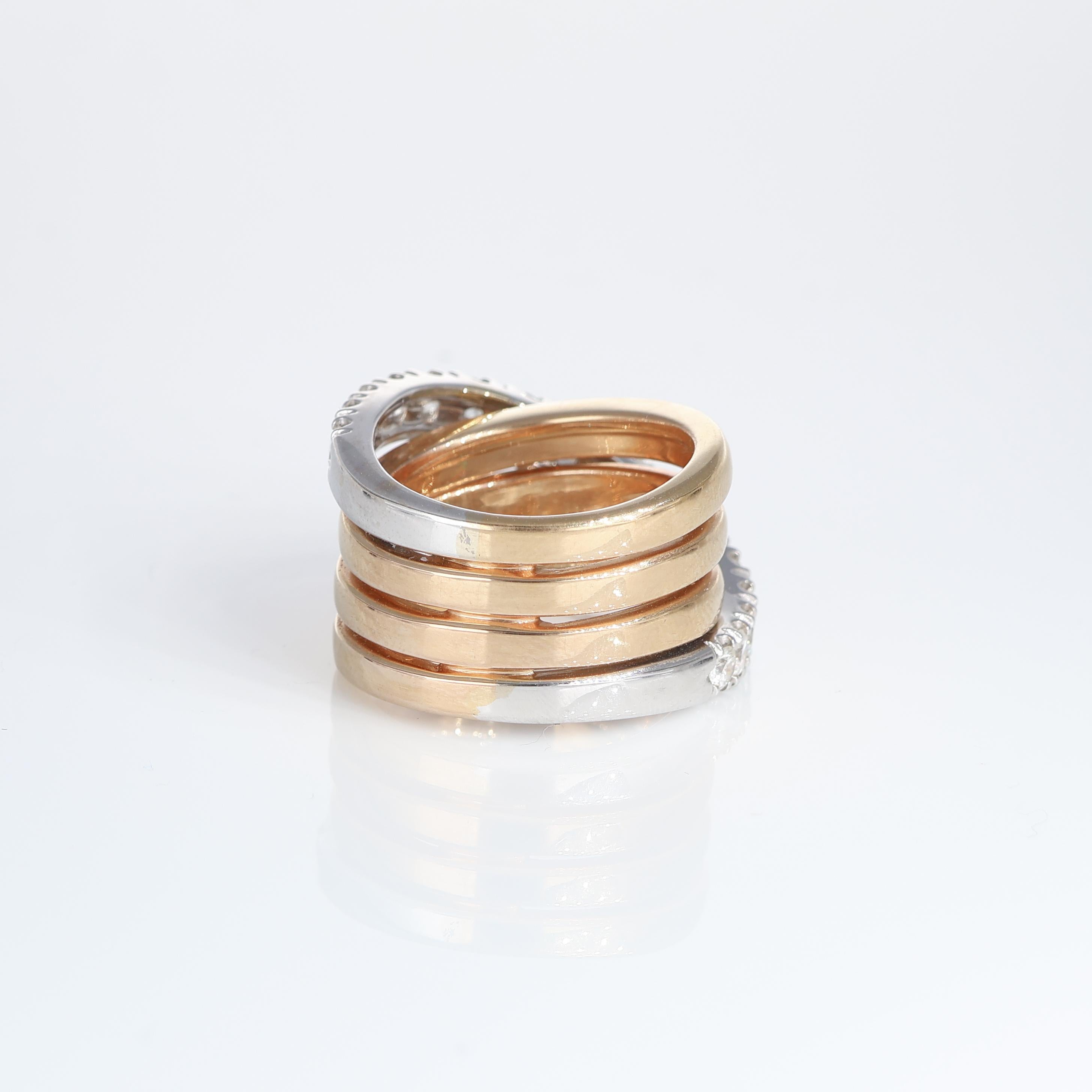 Women's or Men's Elegant Rose Gold 18kt Diamond Band Ring, 1.80 Carats For Sale