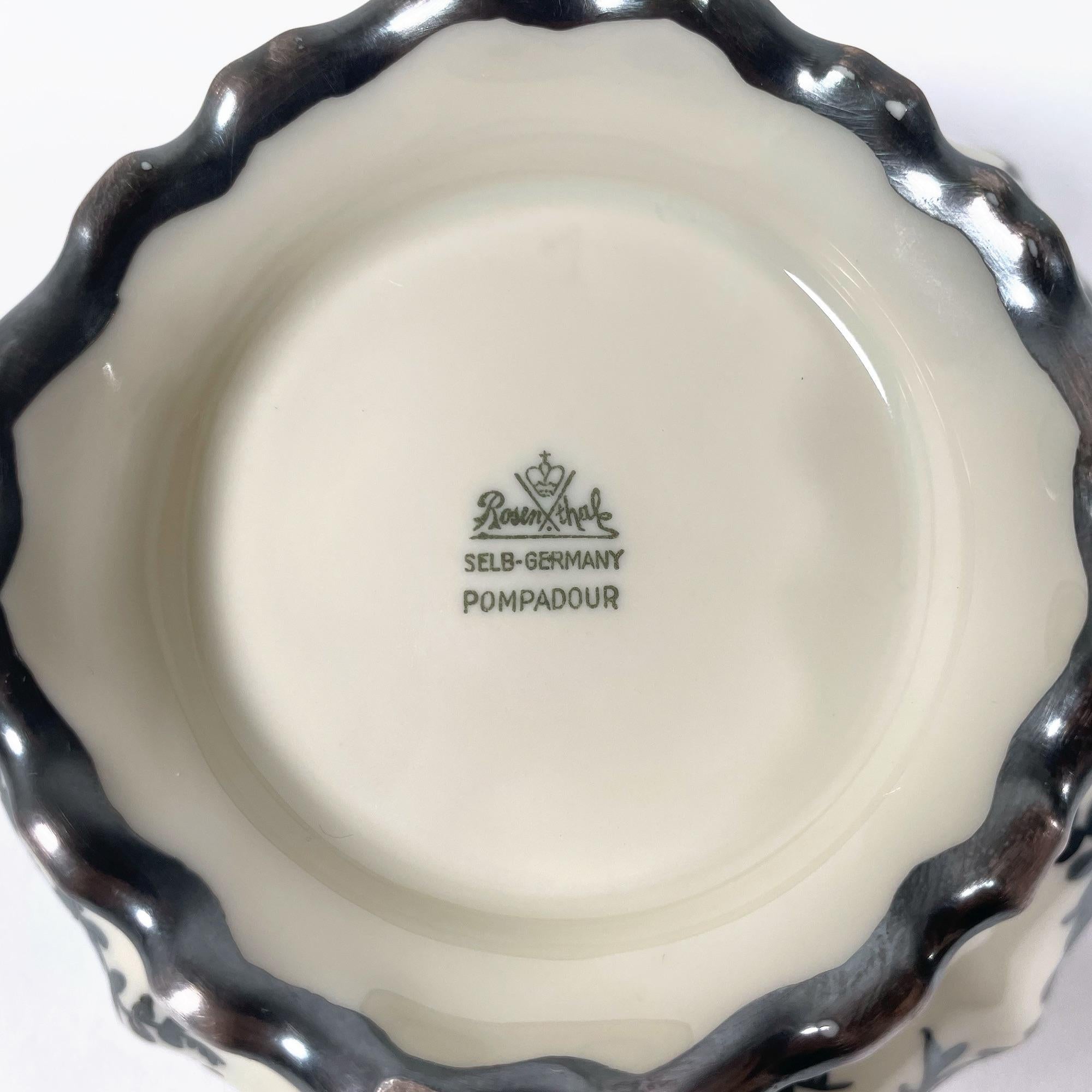 Porcelaine Élégant sucrier et cruche à lait Rosenthal Pompadour, années 1940 en vente