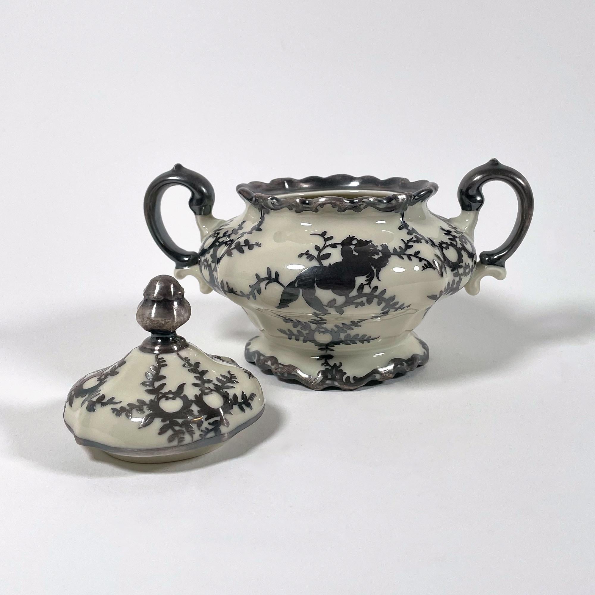 Élégant sucrier et cruche à lait Rosenthal Pompadour, années 1940 en vente 2