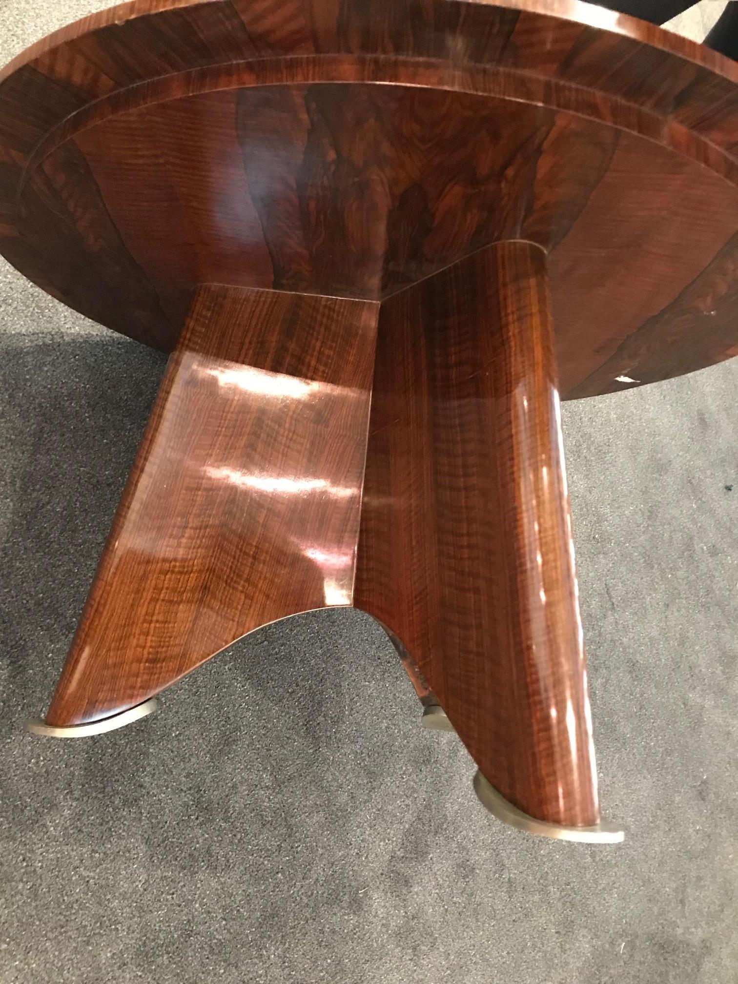 Elegant Rosewood Coffee Table Attributed to Jules Leleu 1