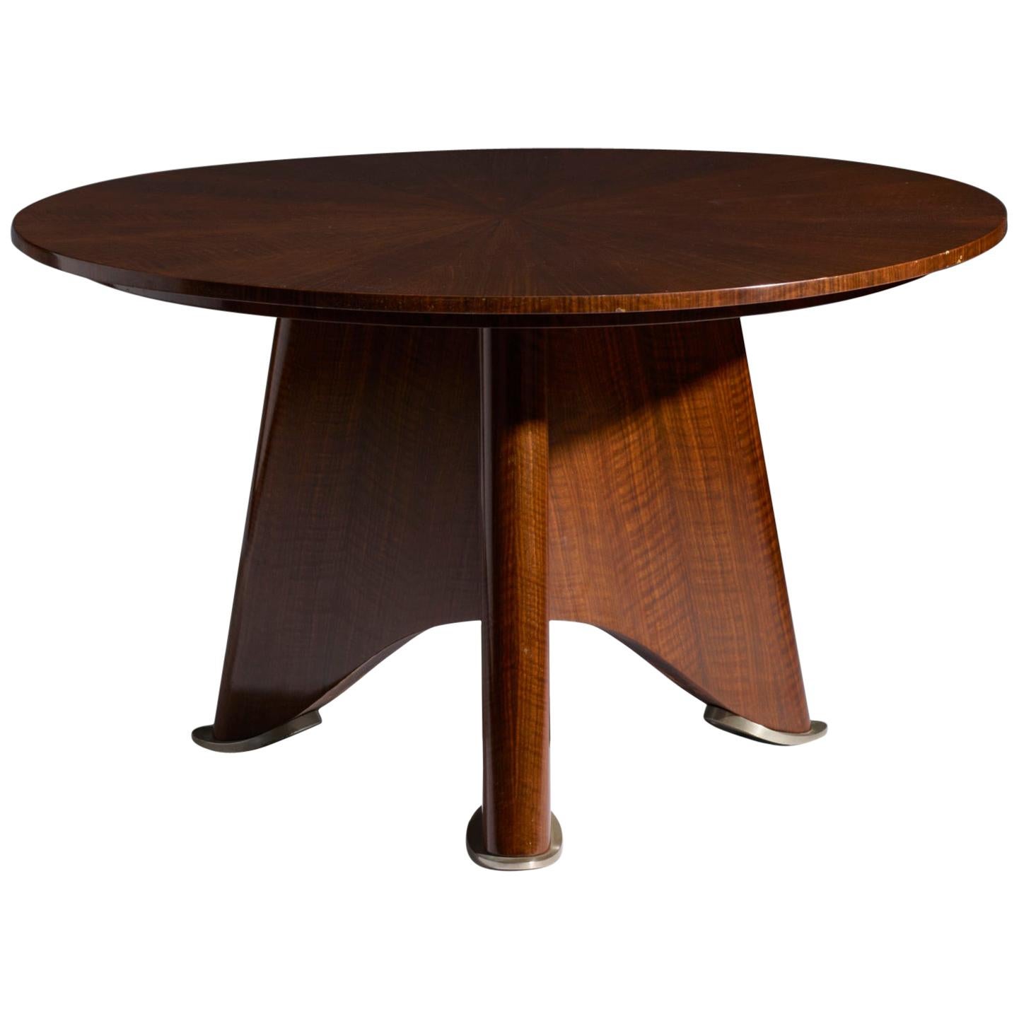 Elegant Rosewood Coffee Table Attributed to Jules Leleu