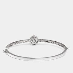 Elegant Round Diamond 1.03 ct 18k White Gold Bracelet 16