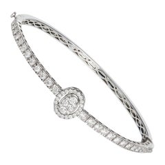 Elegant Round Diamond 1.03 ct 18k White Gold Bracelet 16