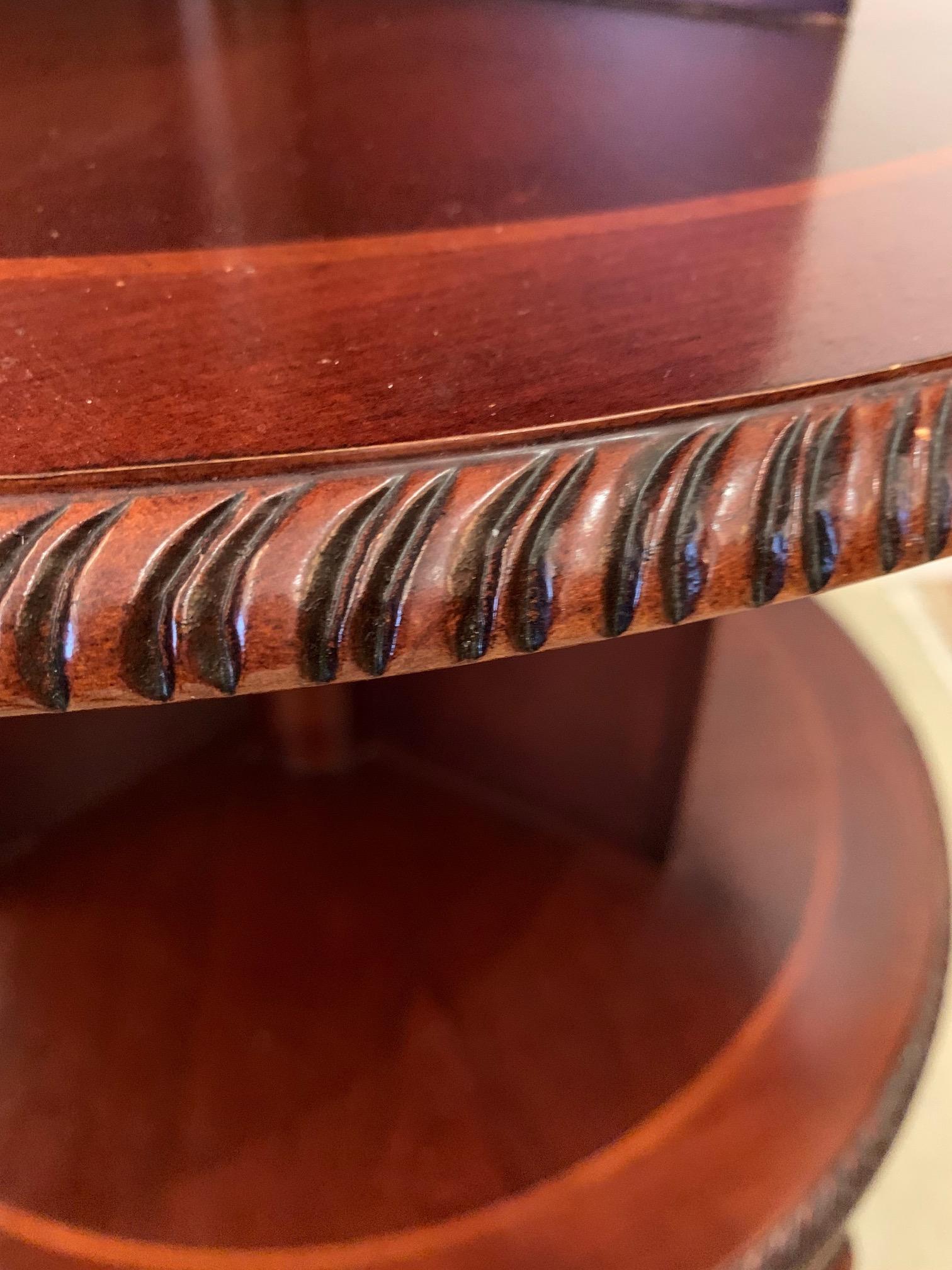 Vintage Round Revolving 4 Tier Mahogany Bookshelf 5