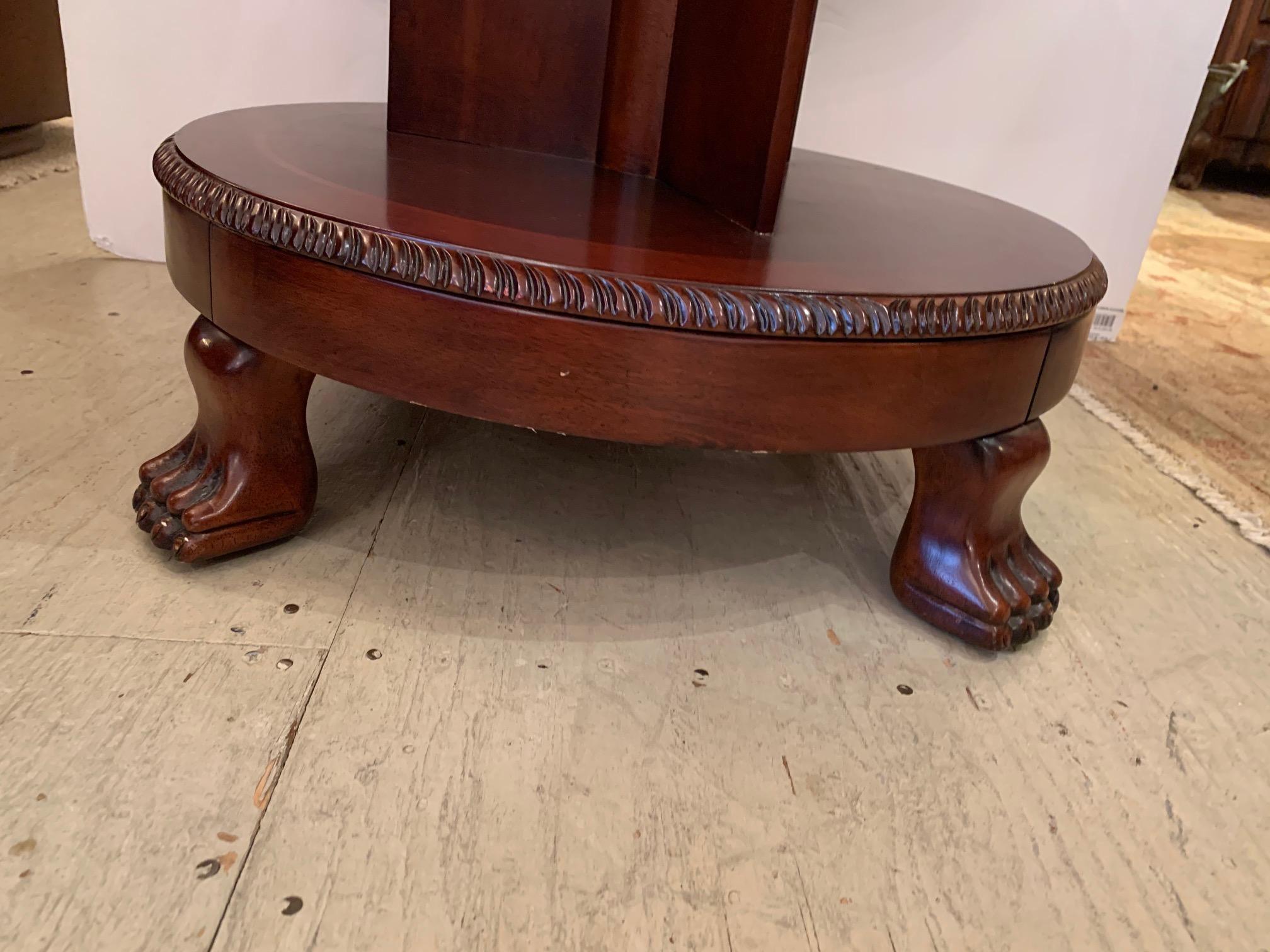 Vintage Round Revolving 4 Tier Mahogany Bookshelf In Good Condition In Hopewell, NJ