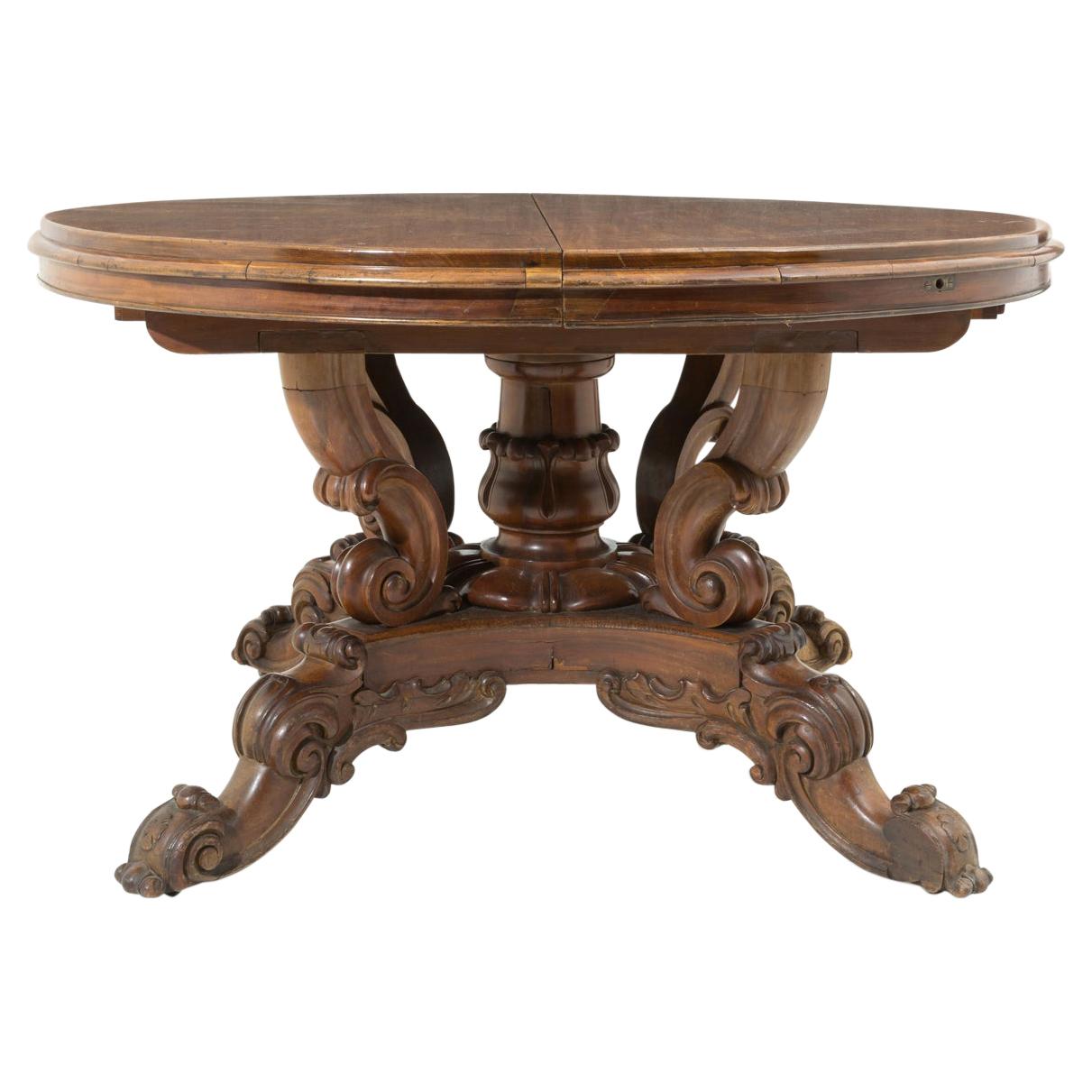 Elegant Round Table in Wood from 19th Century