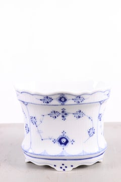 Elegant Royal Copenhagen Blue Fluted Oval Vase, Model 264 (1898-1923)