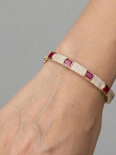 Elegant Ruby and Diamond 14K (Custom) Yellow Gold Bracelet