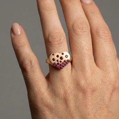 Elegant Ruby Heart 14K (18K Custom) Gold Statement Ring