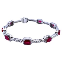 Elegante Pulsera de Rubíes y Diamantes