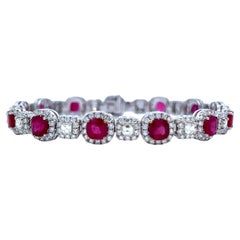 Elegante Pulsera de Rubíes y Diamantes