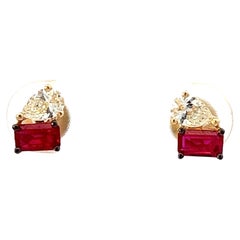 Eleganti orecchini di rubini e diamanti