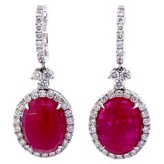 Elegant Ruby and Diamond Earrings