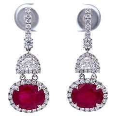 Elegant Ruby and Diamond Earrings