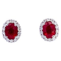 Elegant Ruby and Diamond Earrings