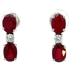 Elegant Ruby and Diamond Earrings