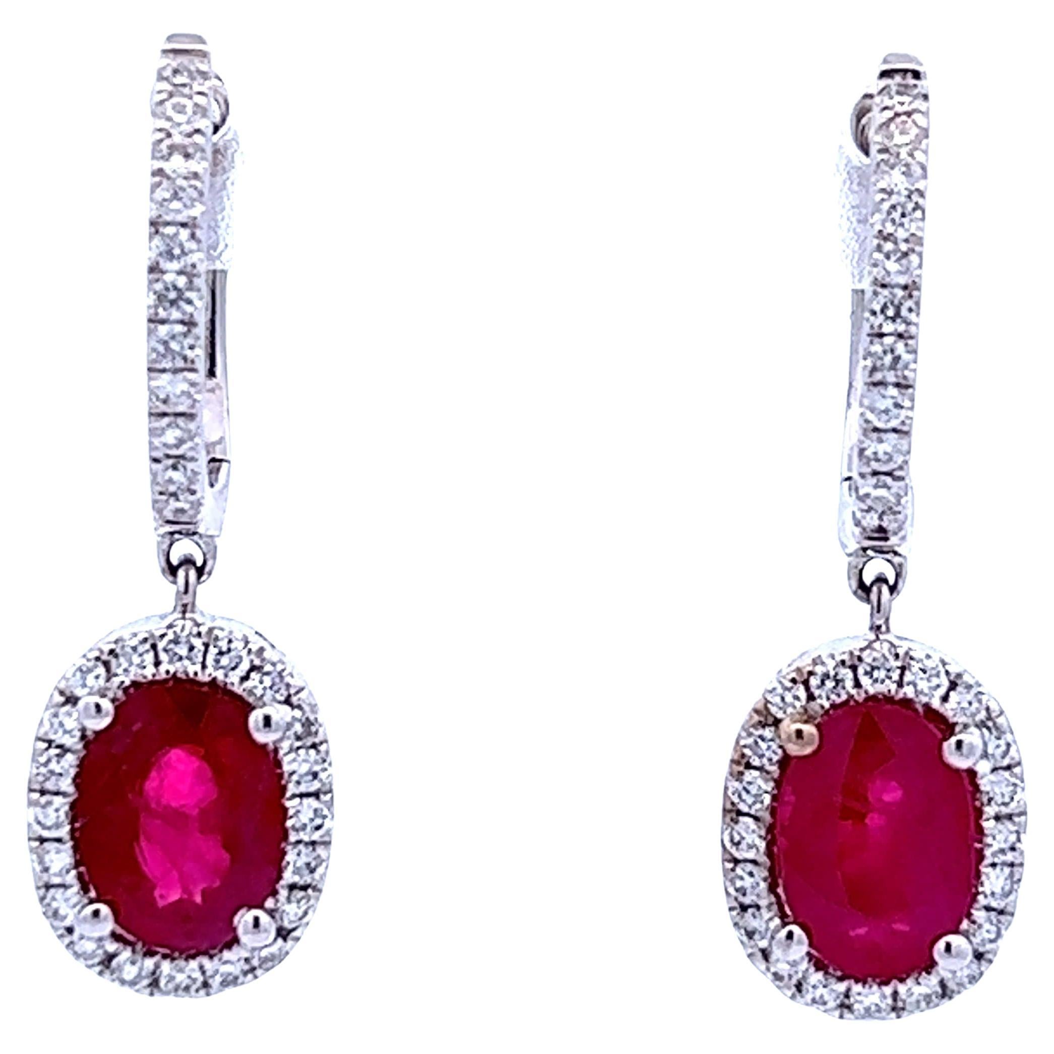 Elegant Ruby and Diamond Earrings