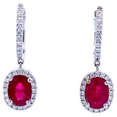 Elegant Ruby and Diamond Earrings