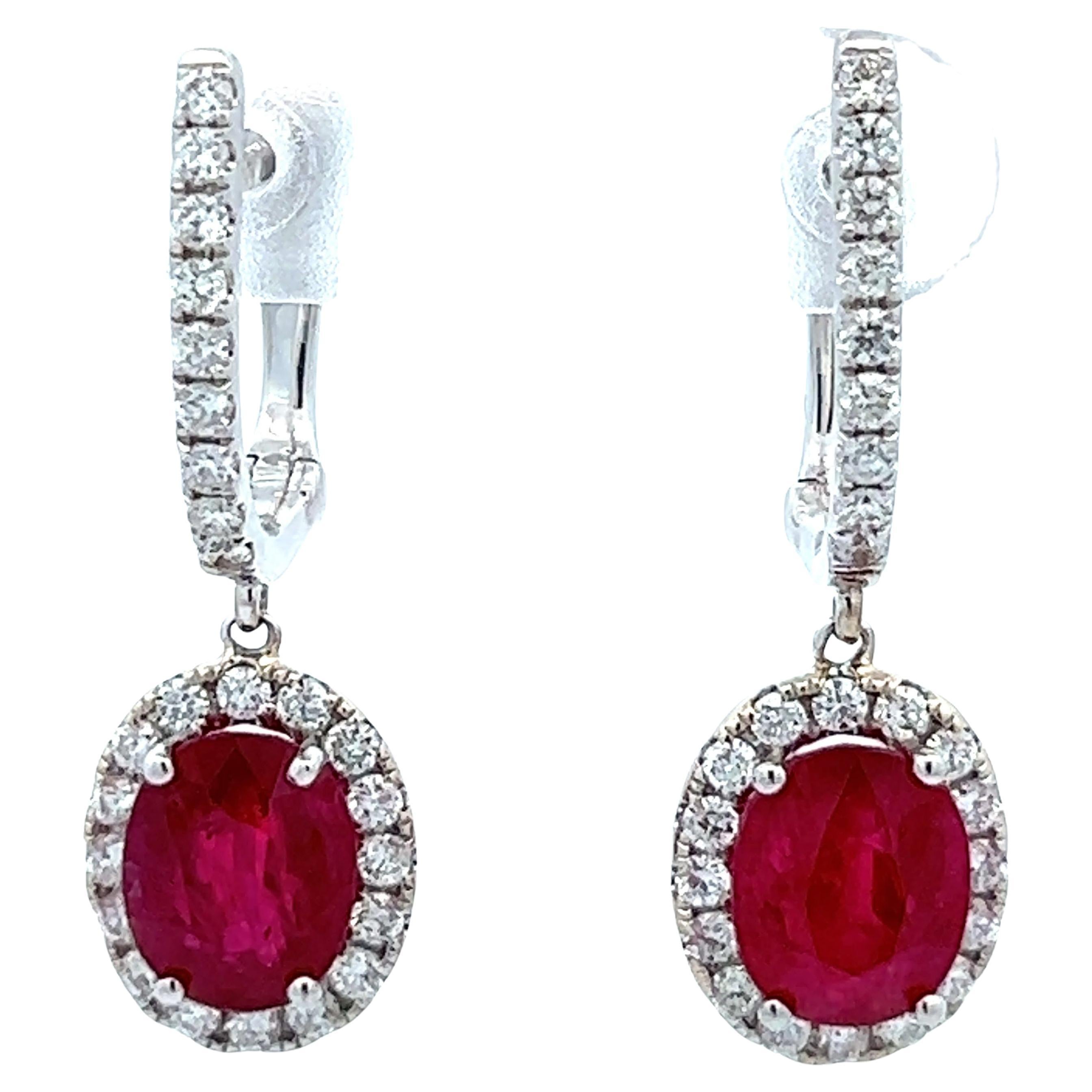 Elegant Ruby and Diamond Earrings