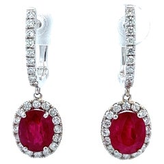 Elegant Ruby and Diamond Earrings