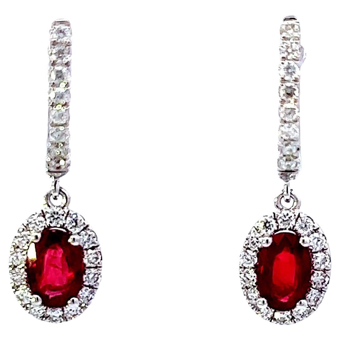 Elegant Ruby and Diamond Earrings
