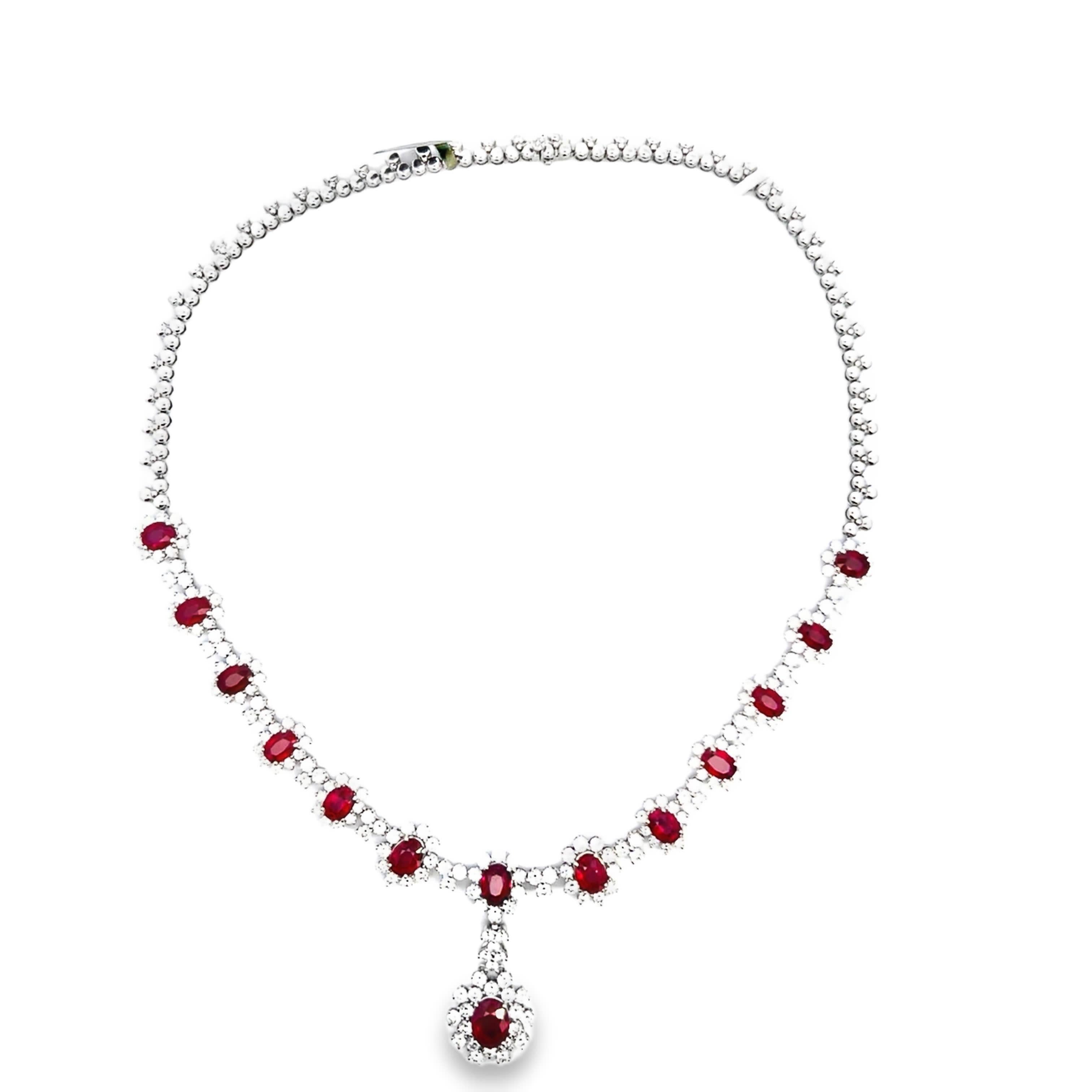Elegante collana di rubini e diamanti in vendita 2
