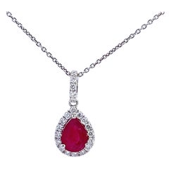 Elegant Ruby and Diamond Pendant