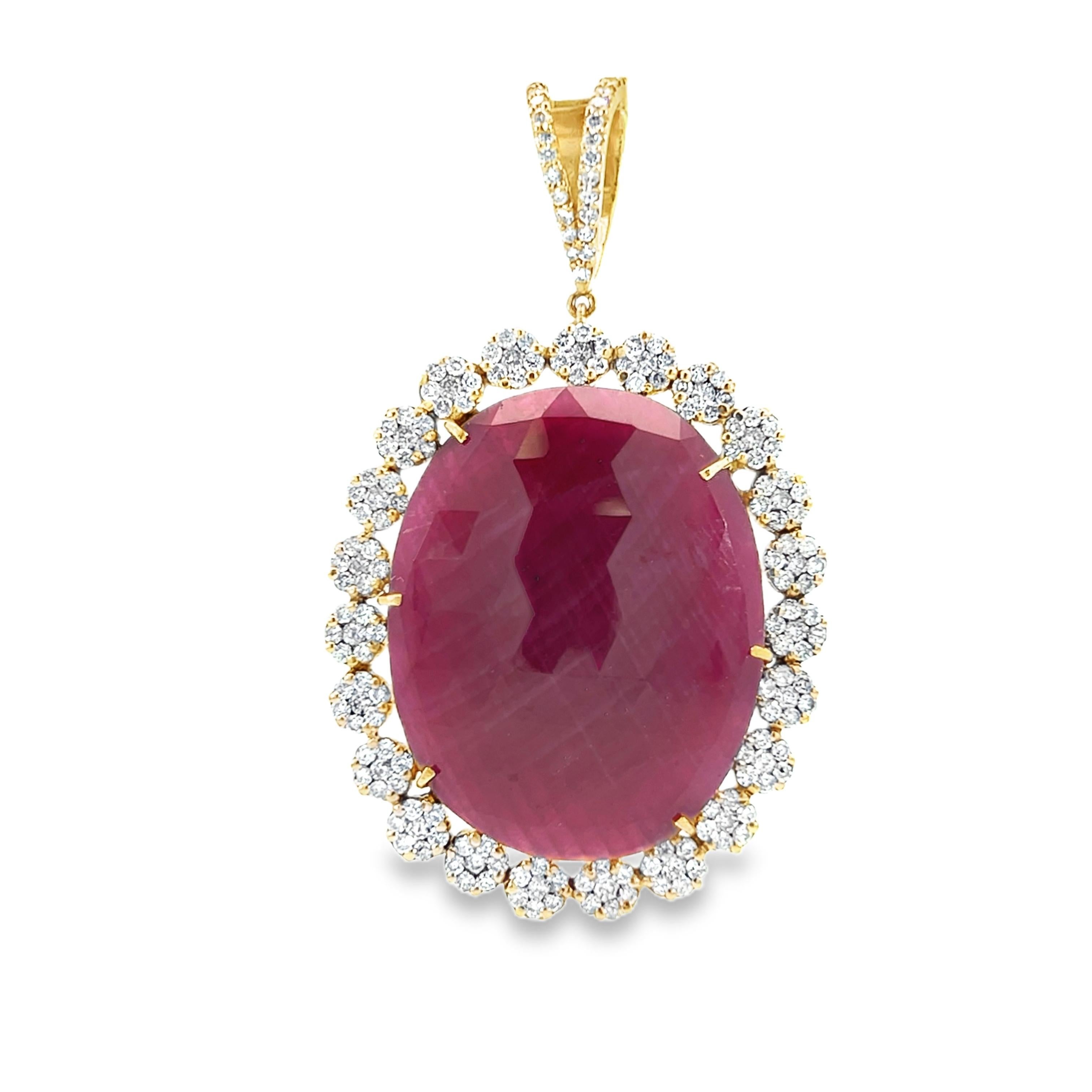Elegant Ruby and Diamond Pendant