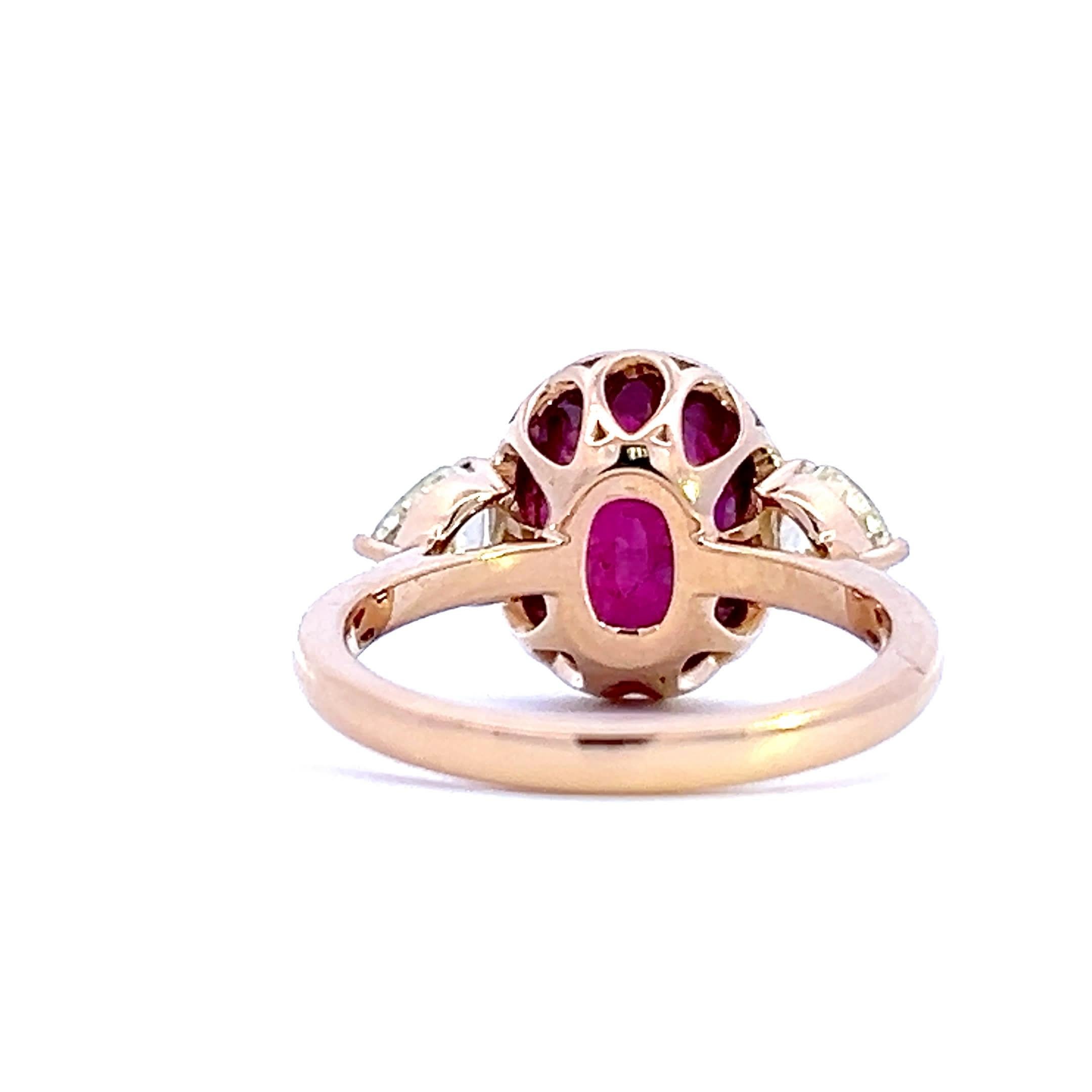 Ring mit elegantem Rubin und Diamant im Zustand „Neu“ im Angebot in Great Neck Plaza, NY