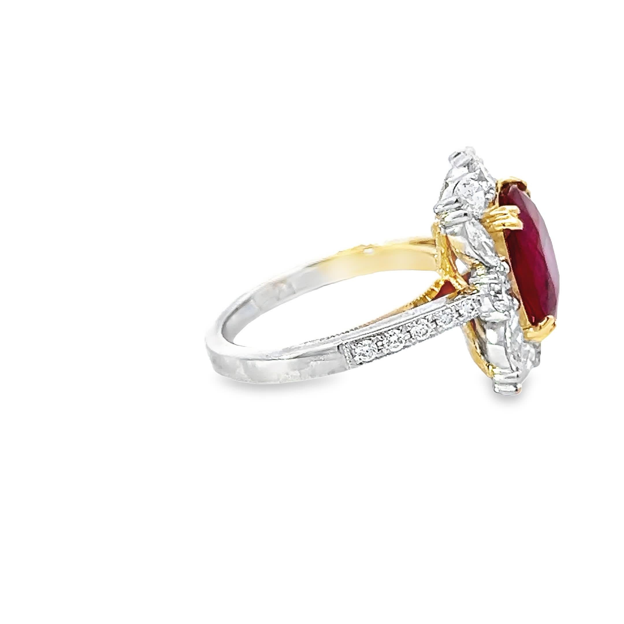 Women's Elegant Ruby and Diamond Ring For Sale