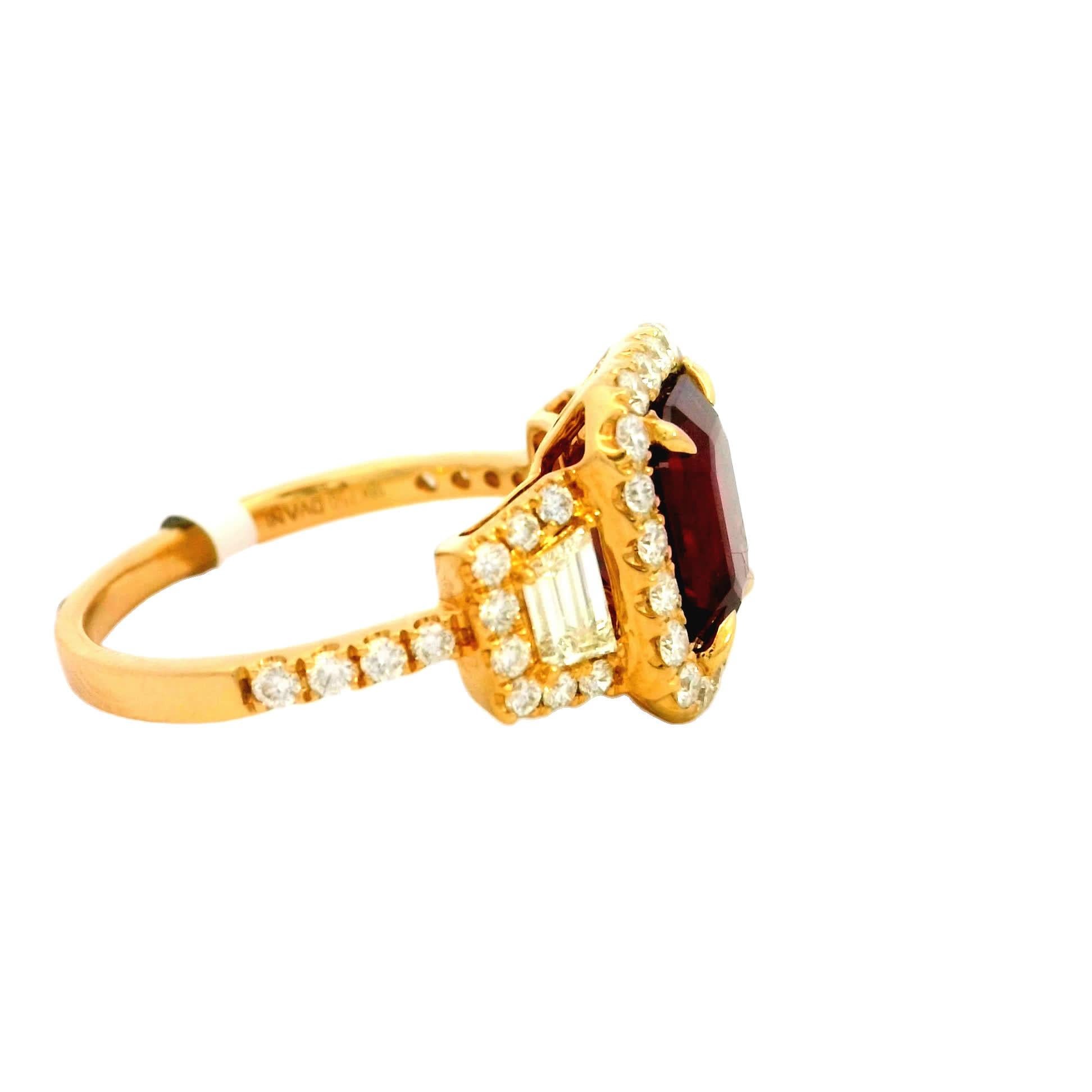 Elegante anello con rubino e diamanti in vendita 4