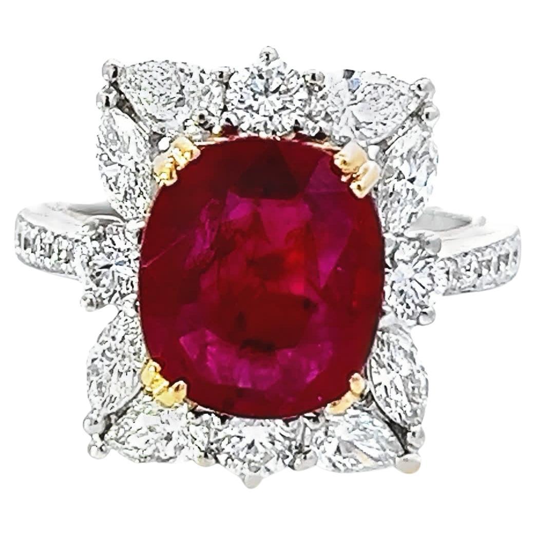 Elegant Ruby and Diamond Ring For Sale